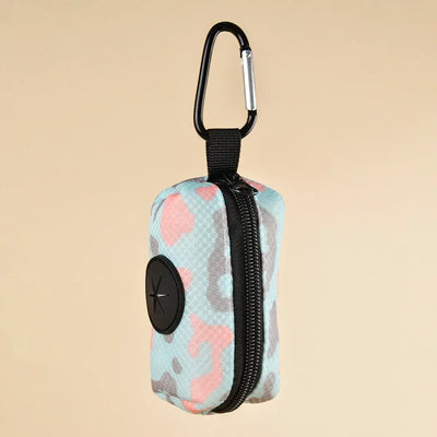 Stylish poop bag holder in neutral tone with zipper and clip