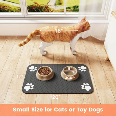 Easy-clean waterproof mat for pet bowls, perfect for daily use.