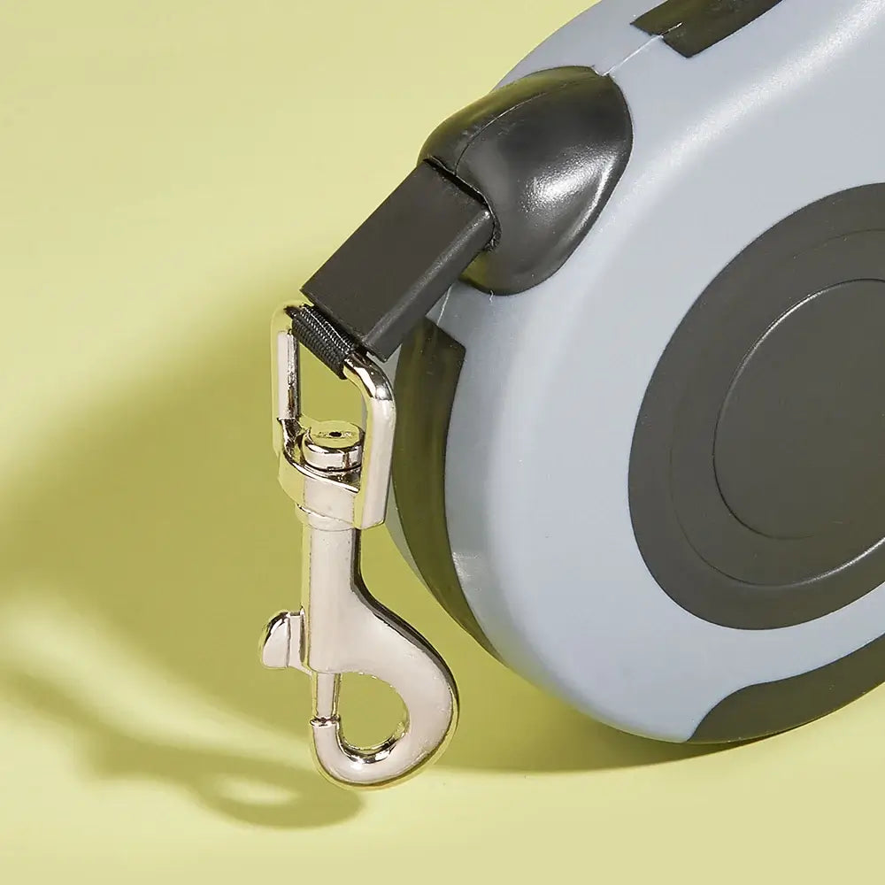 Compact pet leash with automatic locking system for better control