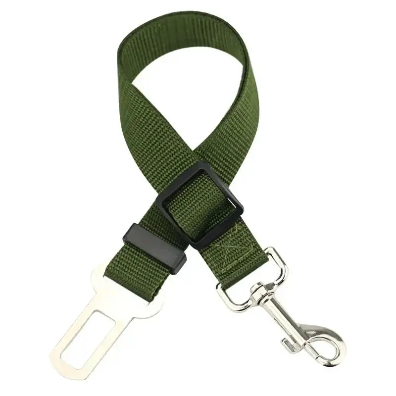 Adjustable harness with seatbelt clip for small to large pets