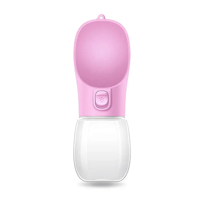Pet-friendly portable bottle with attached water tray