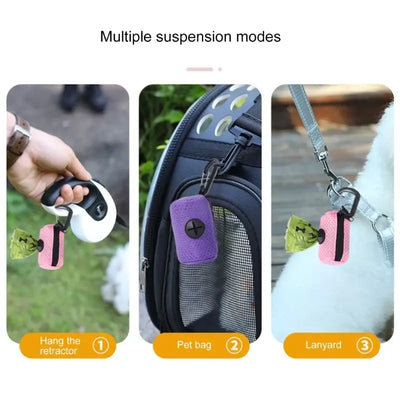 Dog waste bag holder designed for easy tear and refill on the go