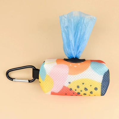 Universal fit poop bag holder shown on various leash types