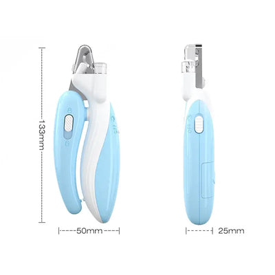 LED nail clippers cutting a dog's nail safely and cleanly