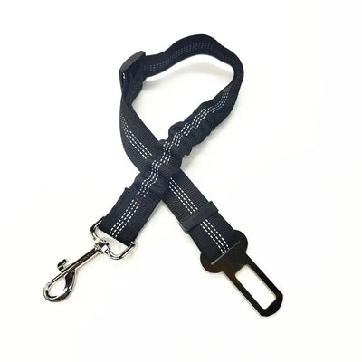 Harness for dogs with secure car seatbelt attachment