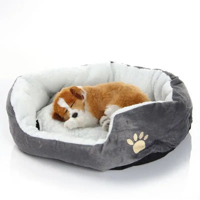 Compact, stylish pet bed made with soft materials for restful sleep in any room.