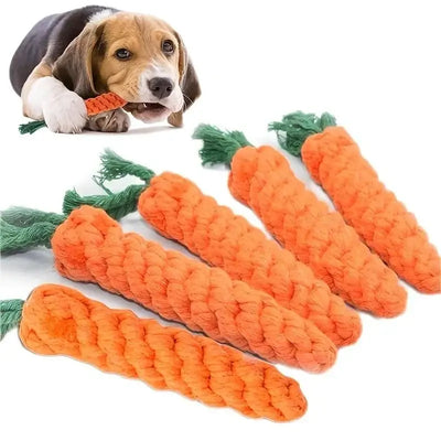 Lightweight and durable Carrot Knot chew toy for dogs, designed to withstand vigorous chewing while promoting dental hygiene.