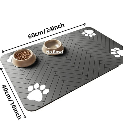 Silicone waterproof mat for pet bowls, ideal for indoor or outdoor use.