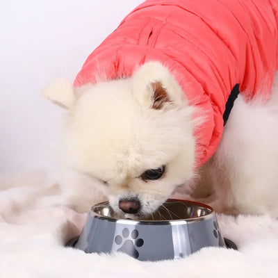 Pet feeding bowl made from durable stainless steel, safe and long-lasting.
