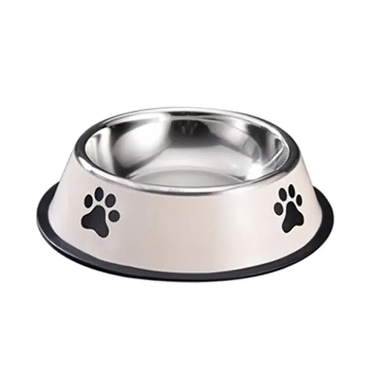 Durable stainless steel pet food bowl with non-slip base, perfect for daily feeding.