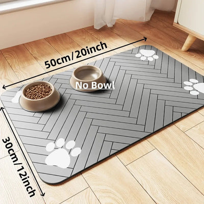 Waterproof pet feeding mat with non-slip base, perfect for messy eaters.