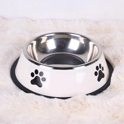 Non-tip stainless steel pet bowl ideal for food or water, built for everyday use.
