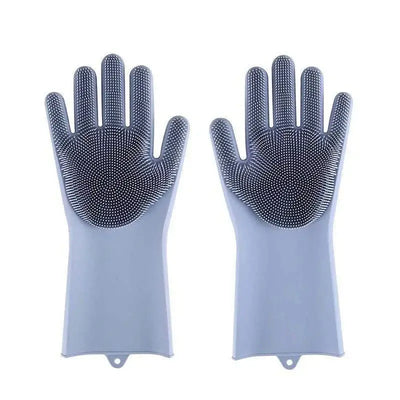 Soft silicone pet grooming glove gently removes loose fur while massaging your pet.