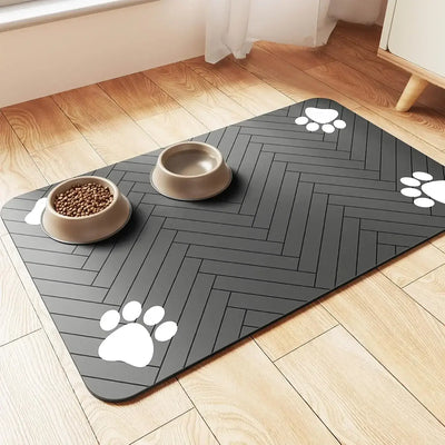 Sleek, functional mat to keep pet feeding areas clean and hygienic.