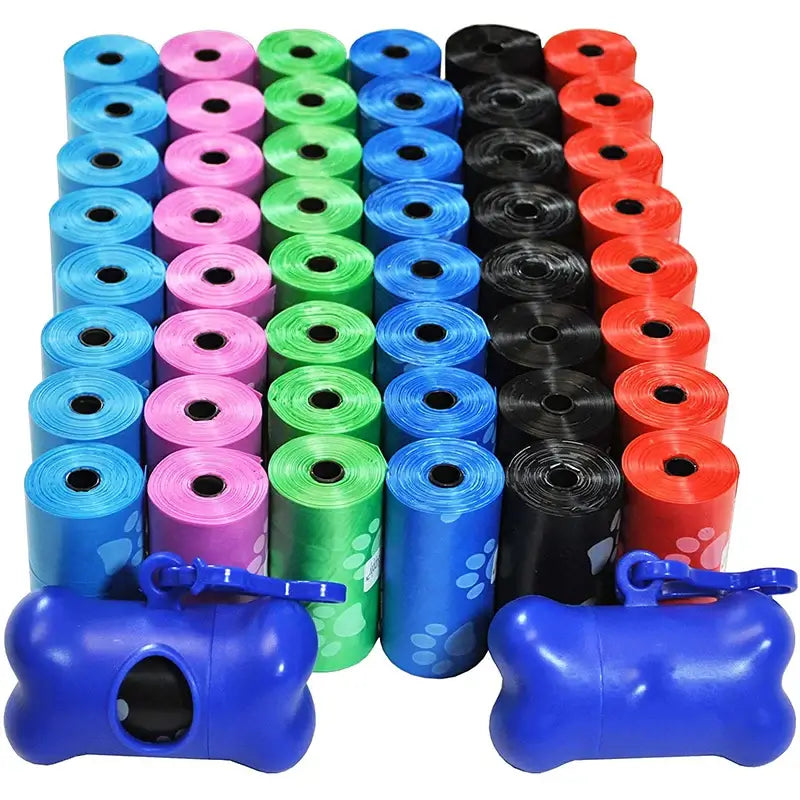 Pet poop bag set with holder, perfect for walks, parks, or hikes